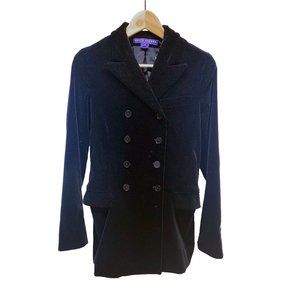 Ralph Lauren Collection Velvet Peacoat in Black